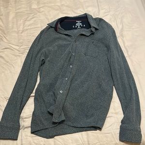 Flag and Anthem long sleeve collard shirt Large